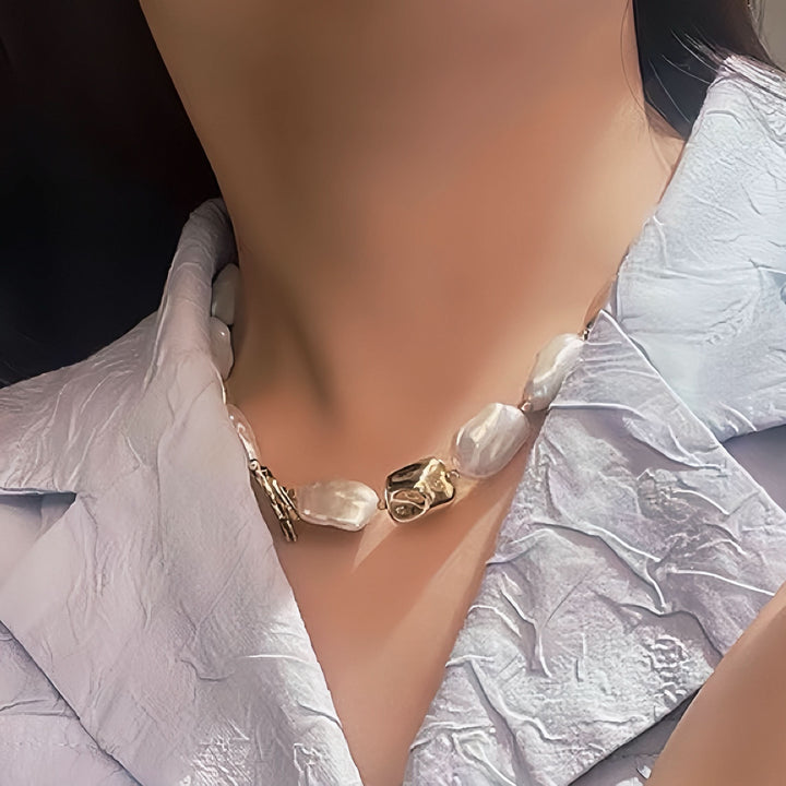 Keshi White Pearl Choker Necklace