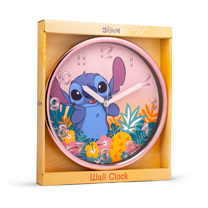 Wall clock with cartoon character in packaging on a white background