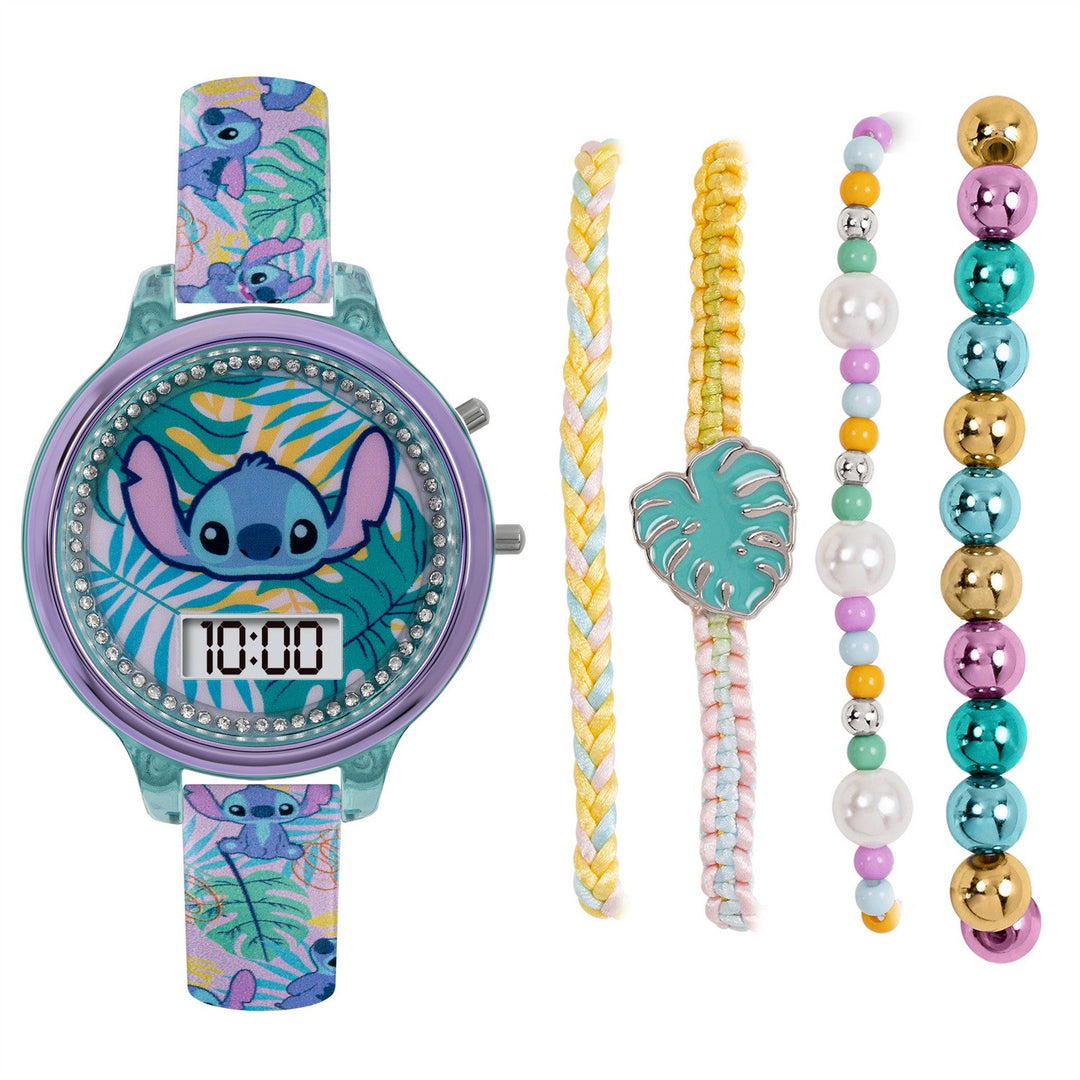 Disney Stitch Light Up Digital Watch And Set Bracelet LAS40001ARG