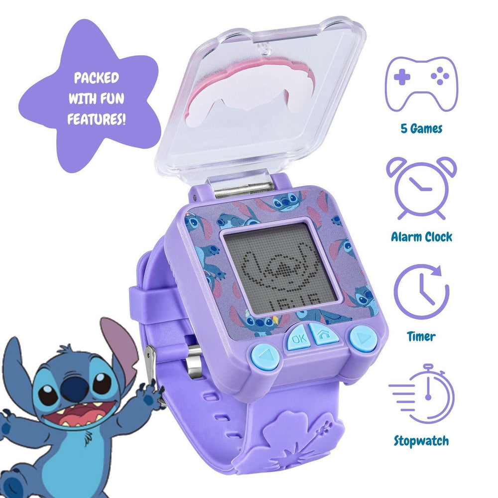 Disney Stitch Purple Strap Learning Blue Watch LAS4162