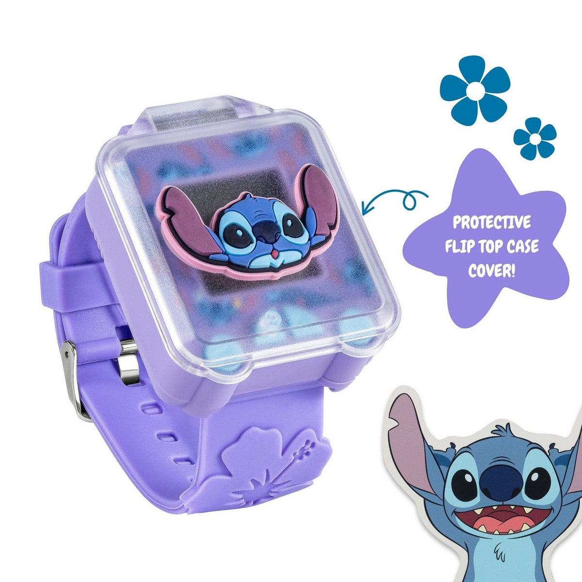 Disney Stitch Purple Strap Learning Blue Watch LAS4162