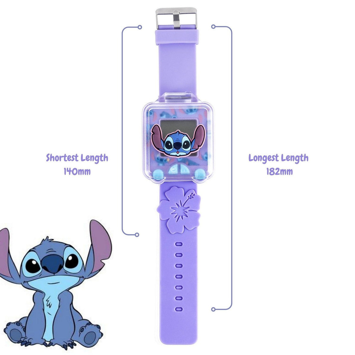 Disney Stitch Purple Strap Learning Blue Watch LAS4162