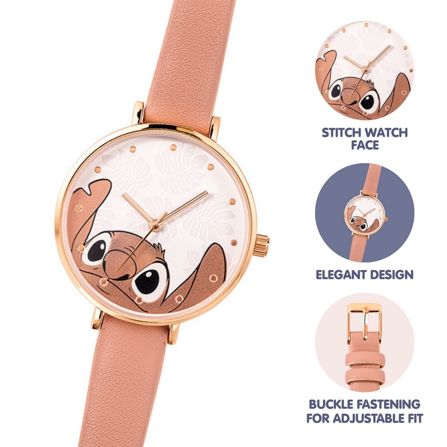 Disney Stitch Pink Analogue Orange Watch LAS5090