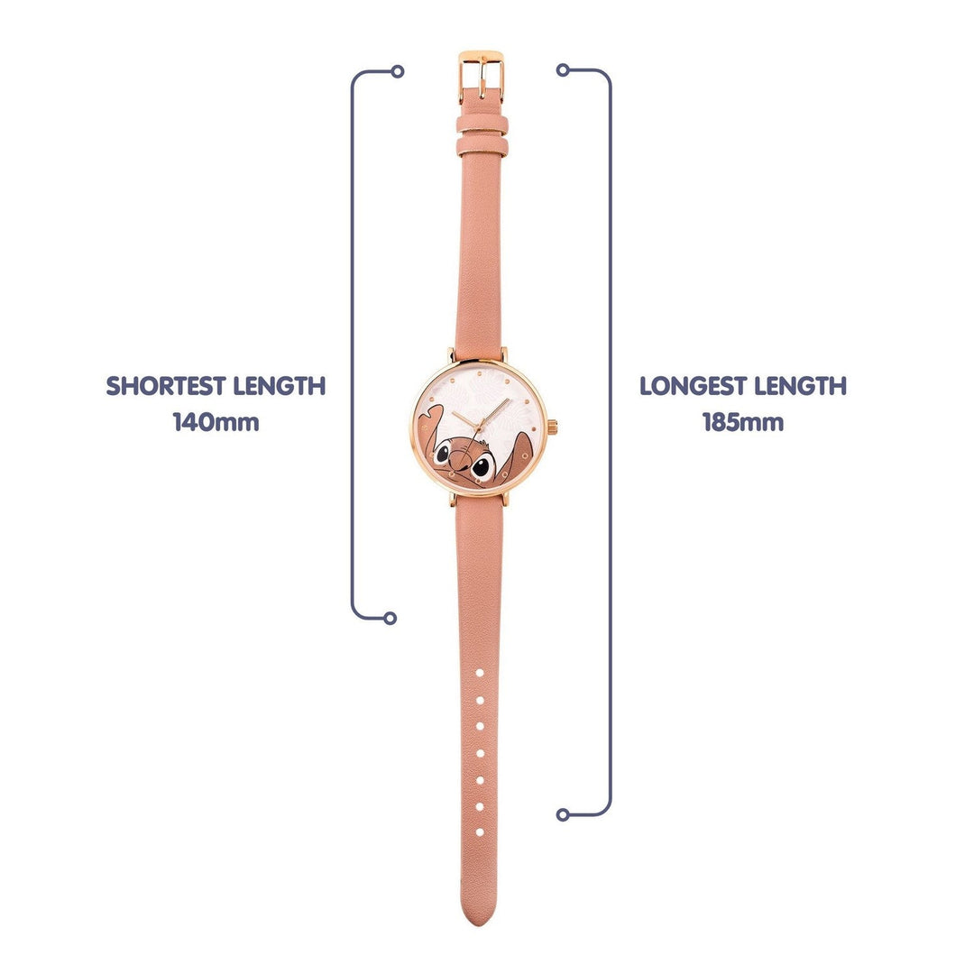 Disney Stitch Pink Analogue Orange Watch LAS5090