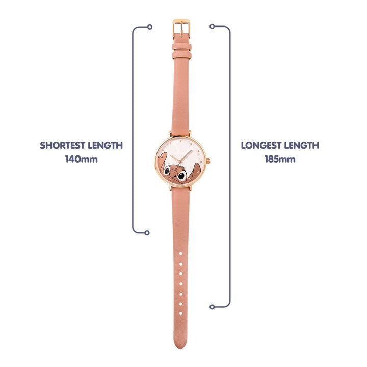 Disney Stitch Pink Analogue Orange Watch LAS5090