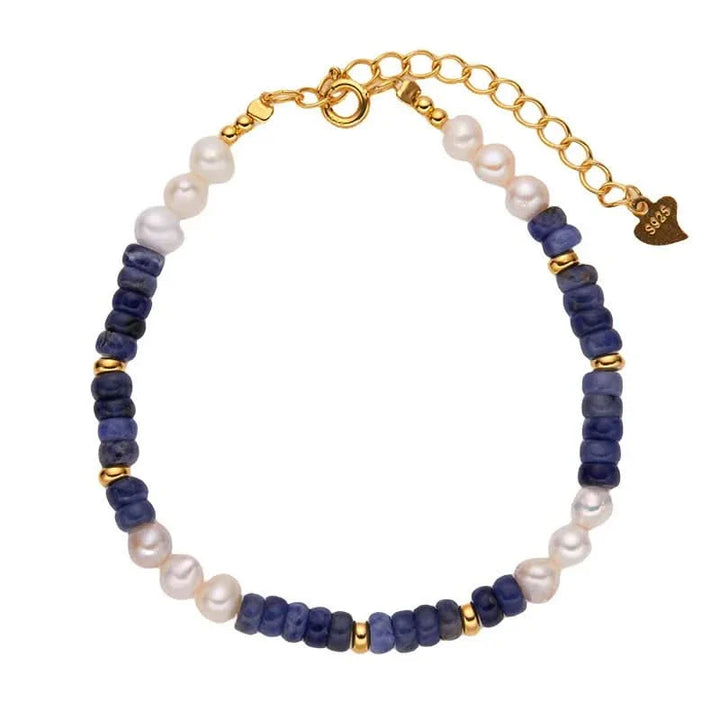 Natural Pearl and Blue Stone Bracelet