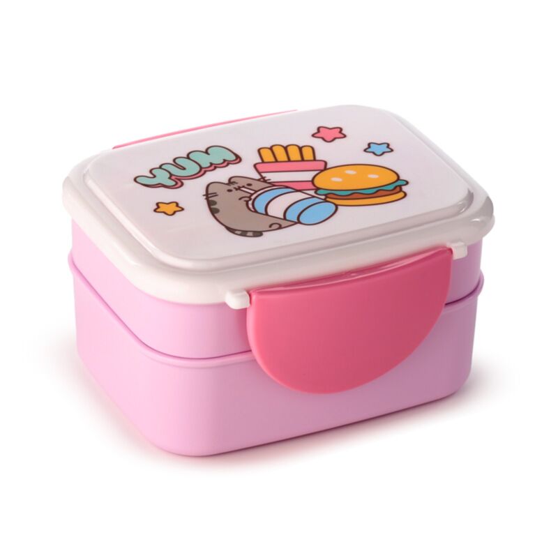 Pusheen the Cat Clip Lock Stacked Bento Lunch Box with Cutlery LBOX116