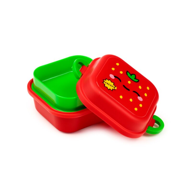 Elidi the Strawberry Foodiemals Clip Lock Stacked Bento Snack Lunch Box LBOX128