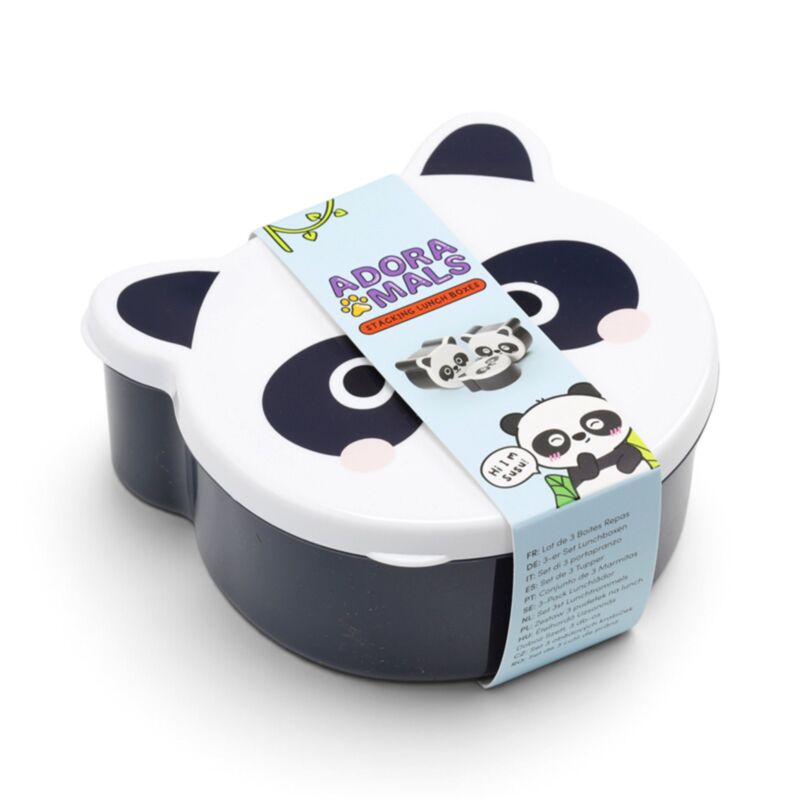 Adoramals Panda Shaped Lunch Box Set of 3 LBOX141
