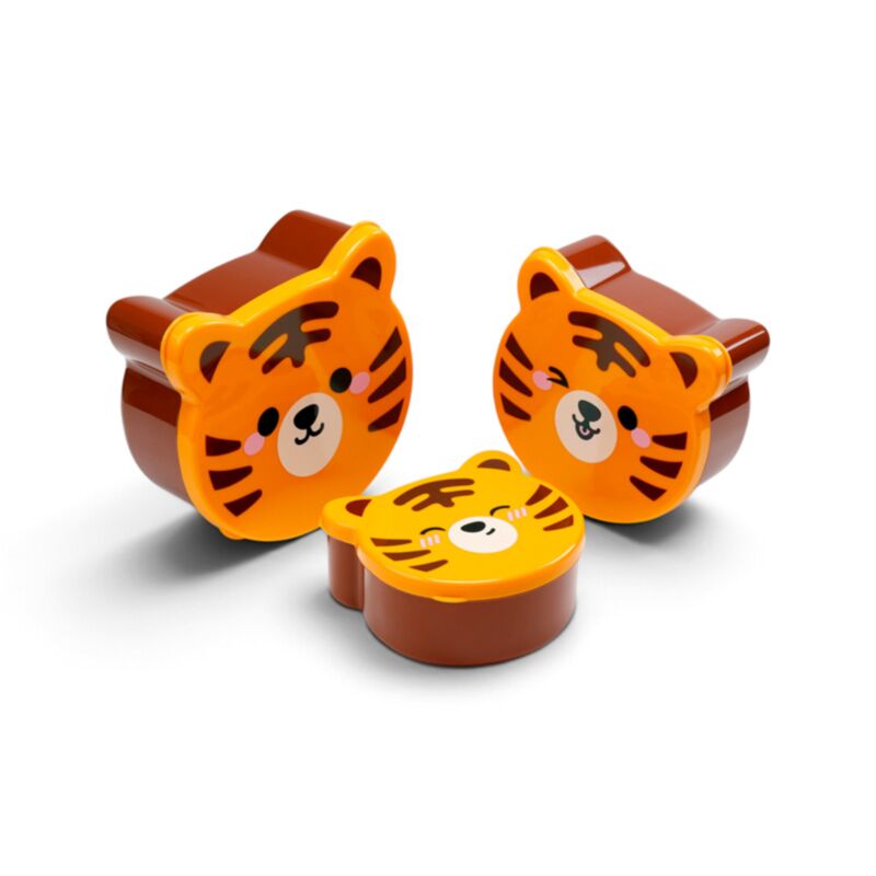 Adoramals Tiger Shaped Lunch Box Set of 3 LBOX142