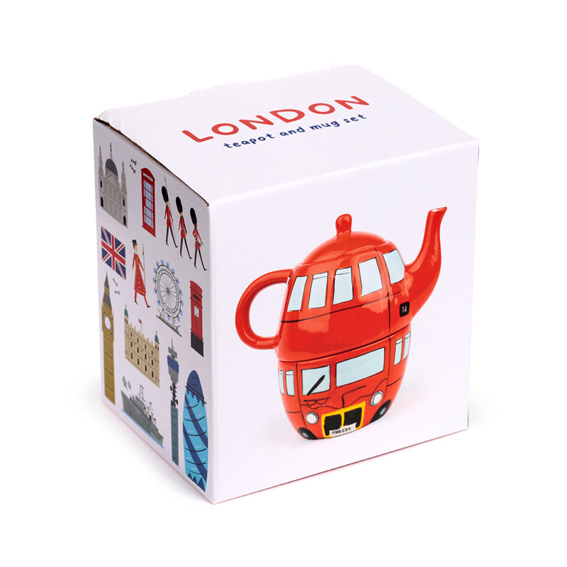 London Icons Red Routemaster Bus Ceramic Teapot & Cup Set for 1 LON42