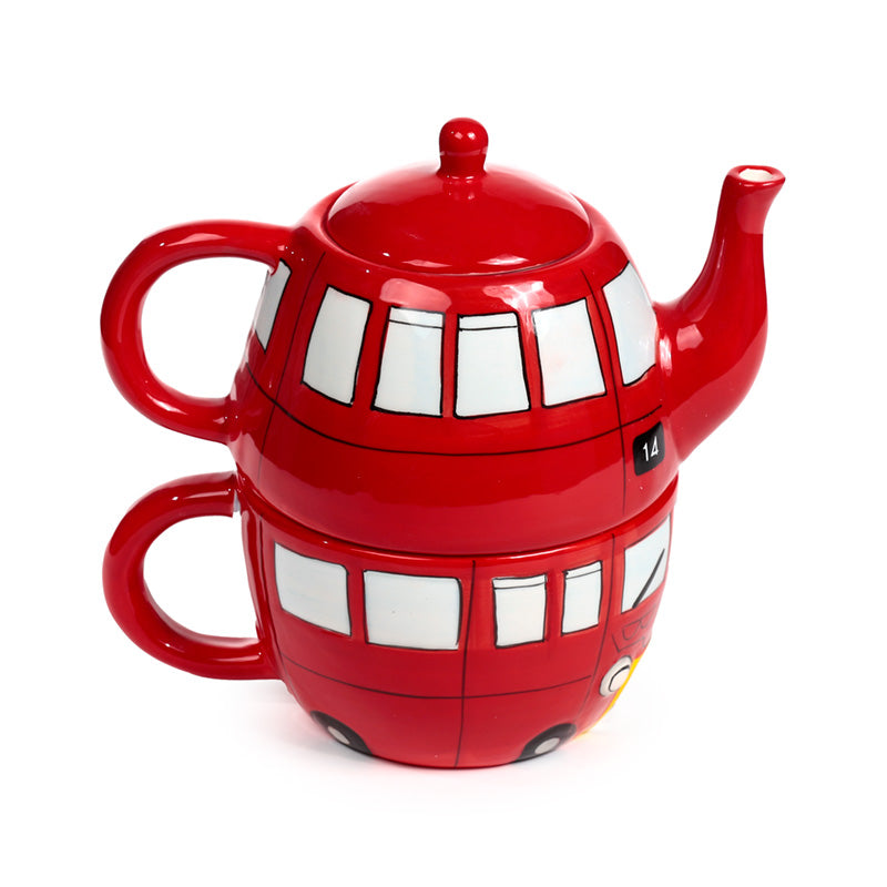 London Icons Red Routemaster Bus Ceramic Teapot & Cup Set for 1 LON42