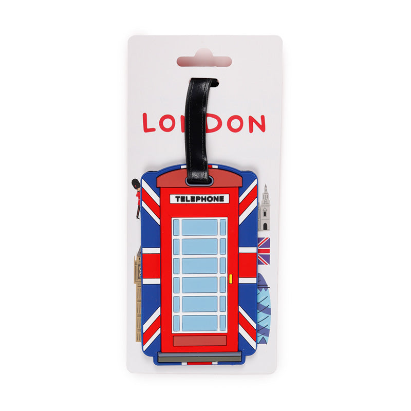 London Souvenir Union Jack Red Telephone Box PVC Luggage Tag LUT04