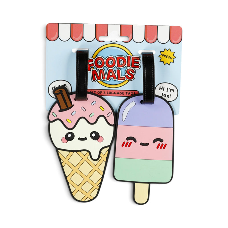 Foodiemals Ice Cream & Ice Lolly PVC Luggage Tag Set of 2 LUT51