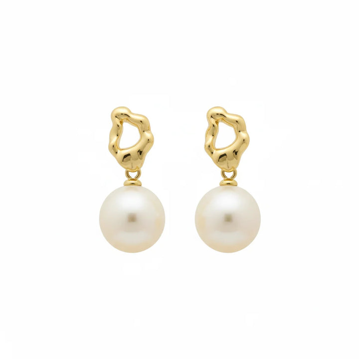 Lava Pearl Pendant Earrings