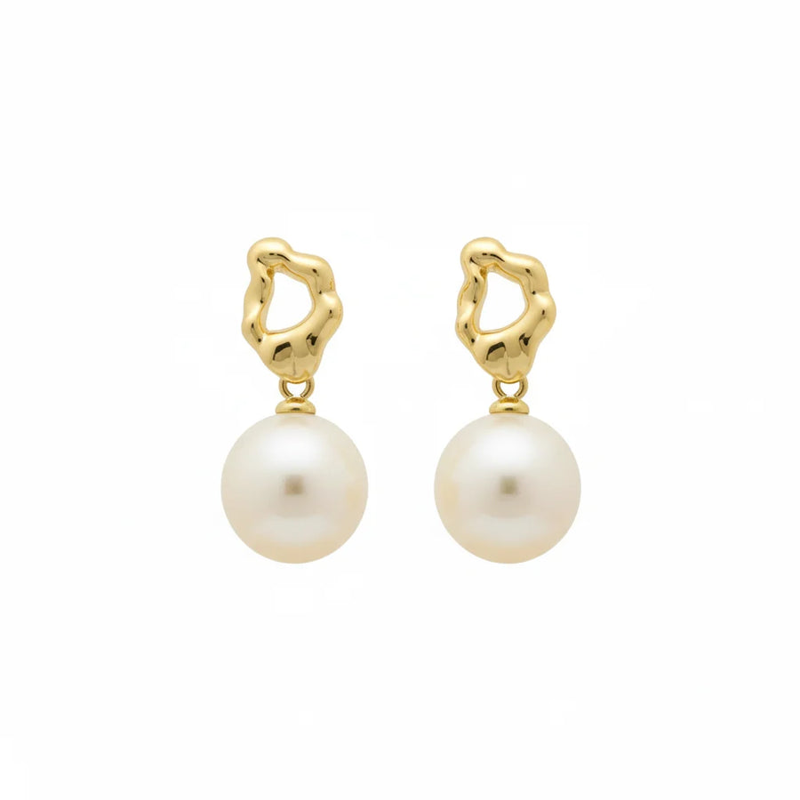 Lava Pearl Pendant Earrings