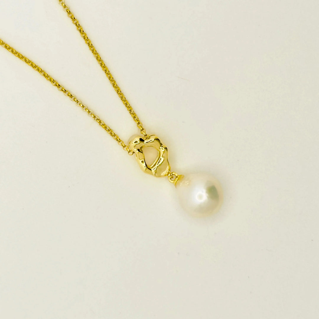 Lava Pearl Pendant Necklace