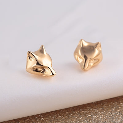 Gold Plated Fox Stud Earrings SEGFX