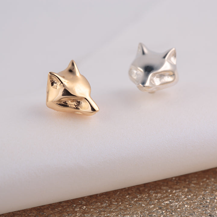 Gold Plated Fox Stud Earrings SEGFX
