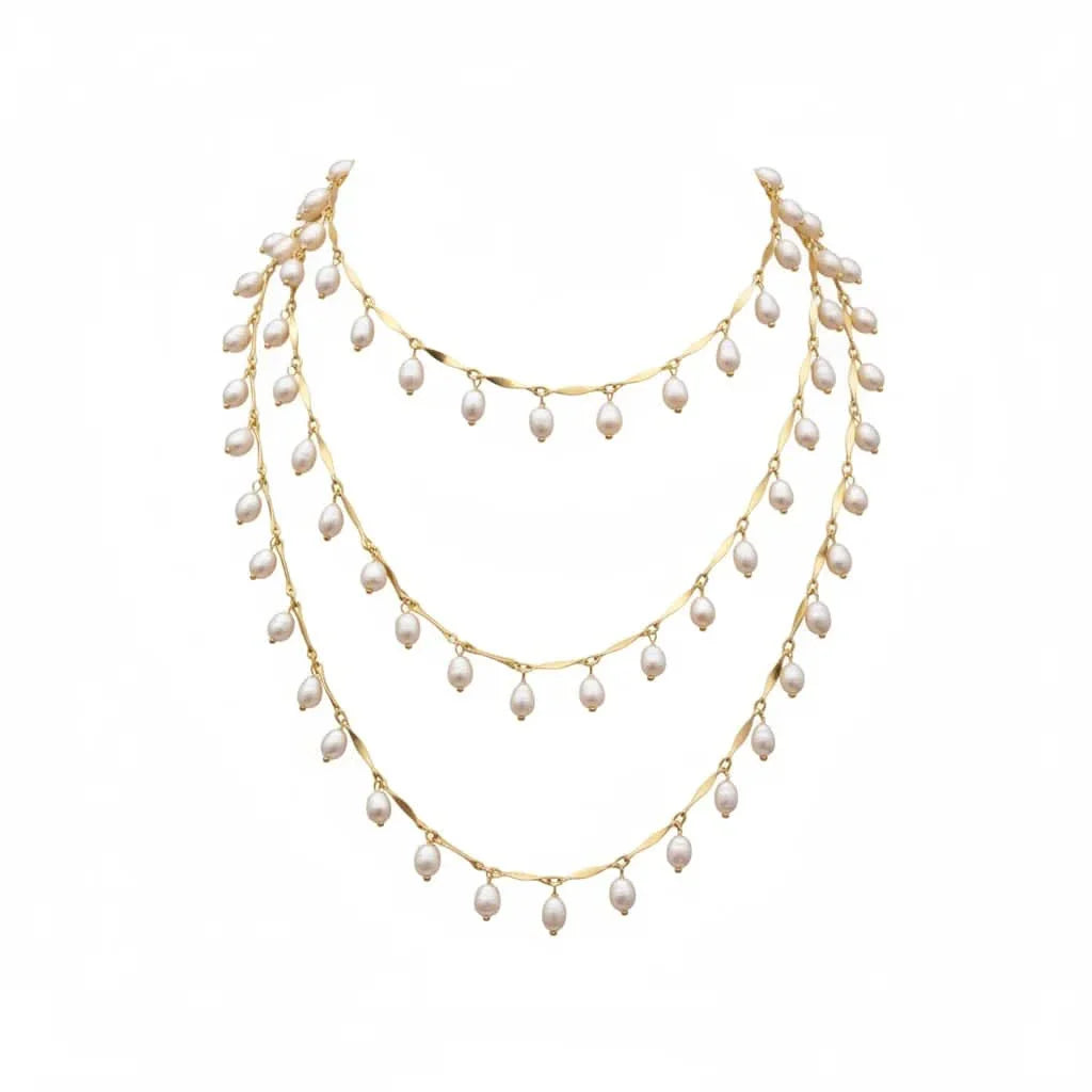 Long Freshwater Pearl Chain Necklace