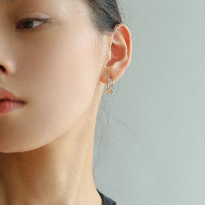 🌼 Daisy Blossom Sterling Silver Earrings