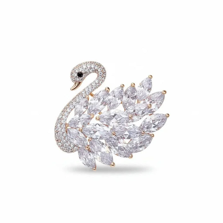 Luxury Diamond Swan Brooch