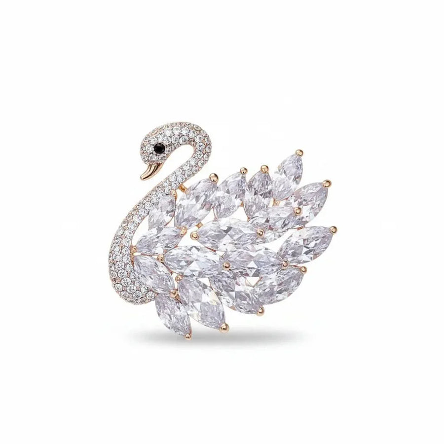 Luxury Diamond Swan Brooch