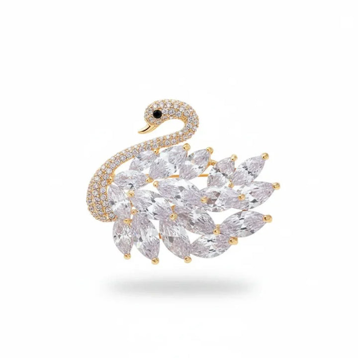 Luxury Diamond Swan Brooch