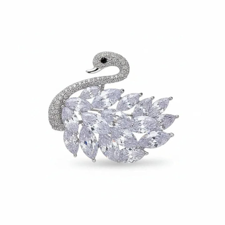 Luxury Diamond Swan Brooch