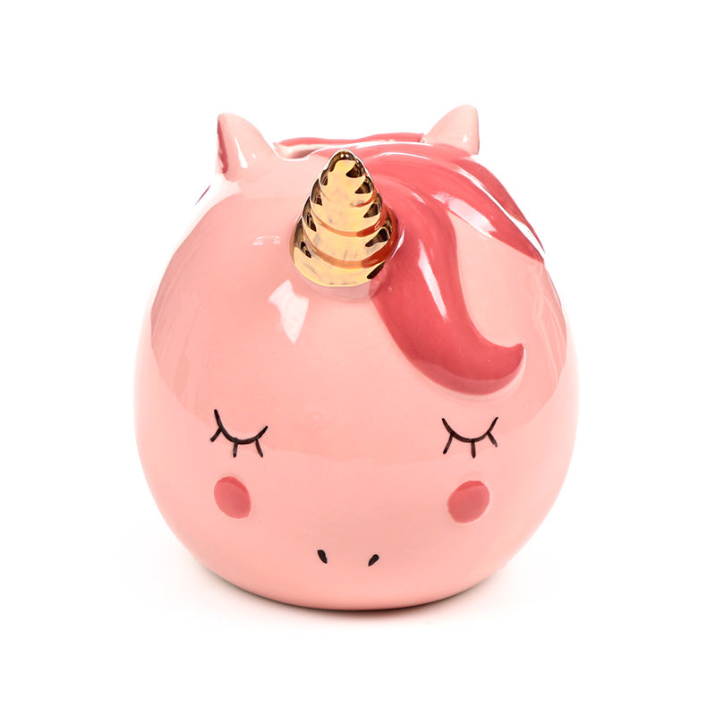 Enchanted Rainbows Unicorn Pink Ceramic Money Box MB266
