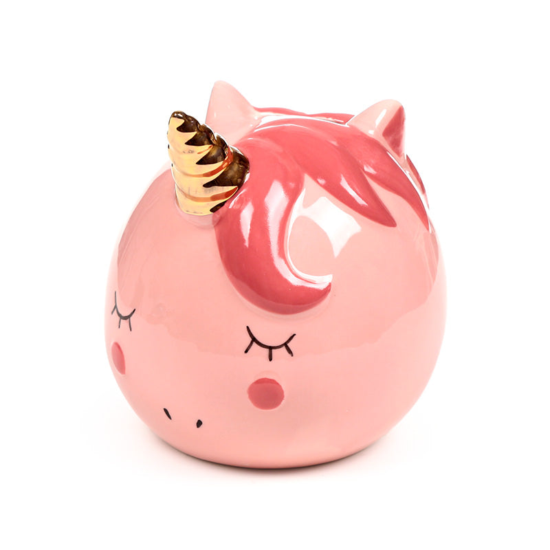 Enchanted Rainbows Unicorn Pink Ceramic Money Box MB266