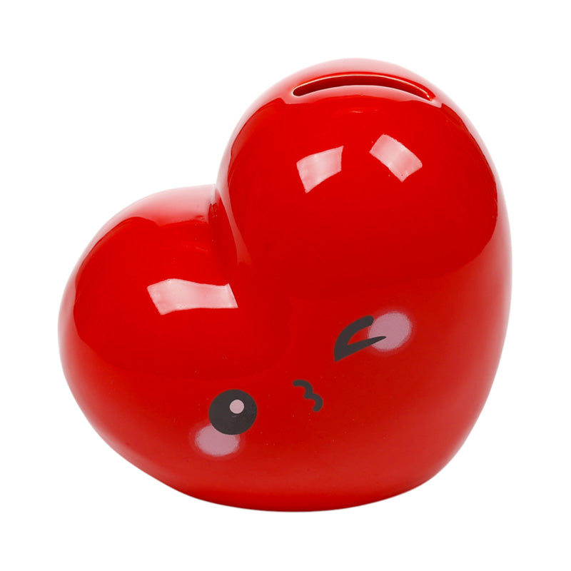 J'Adoramals Red Heart Ceramic Money Box MB274