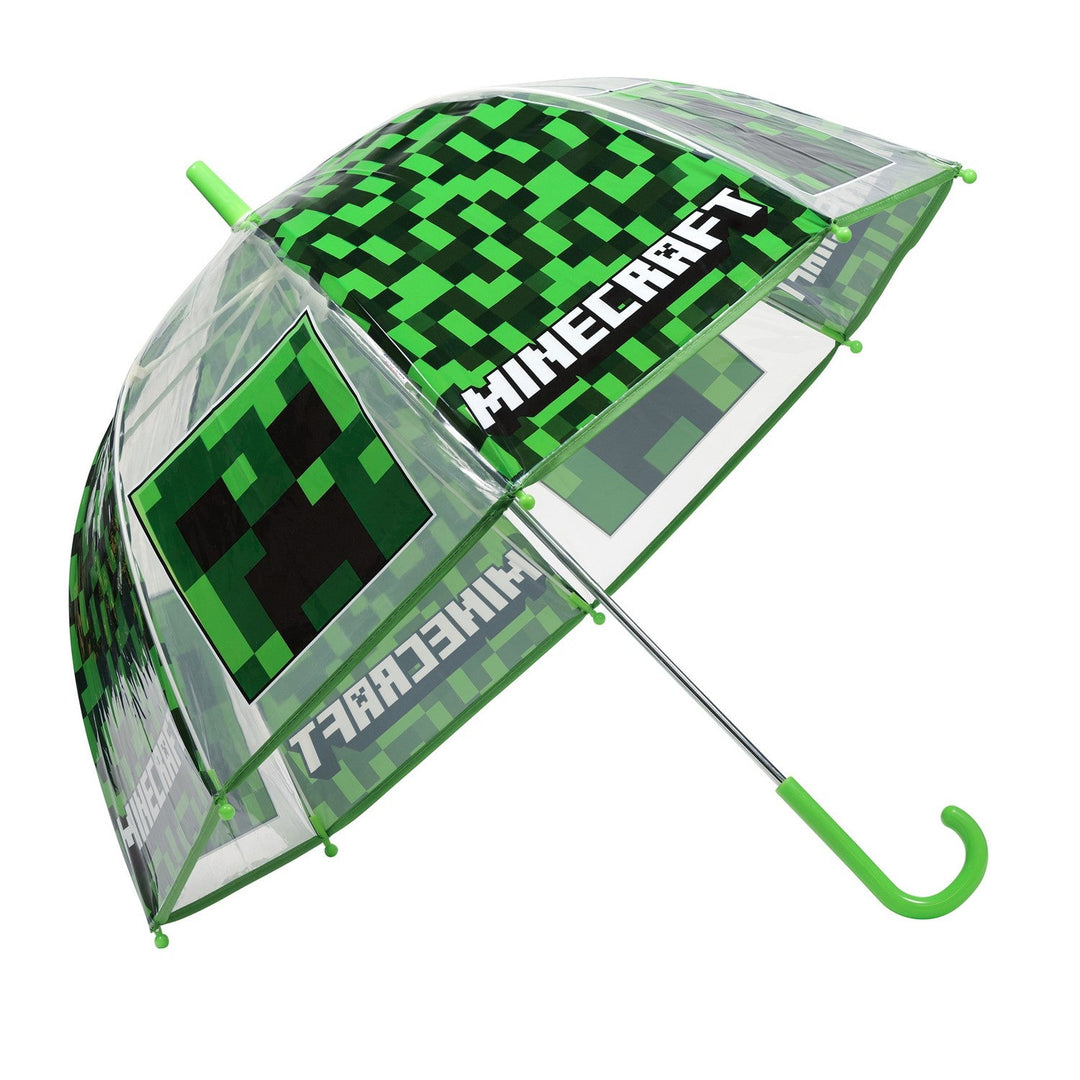 Gaming Transparent Bell Umbrella 19" Manual Minecraft Green MC00007