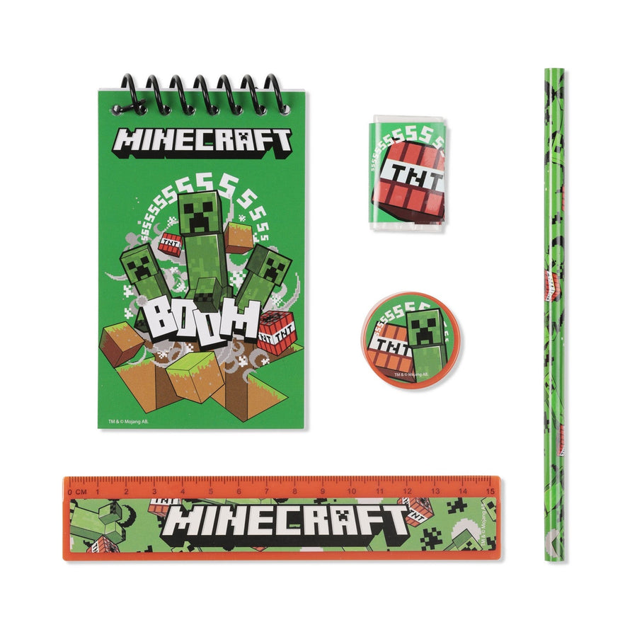 Gaming 5Pcs Set Minecraft Green Stationery MC00038