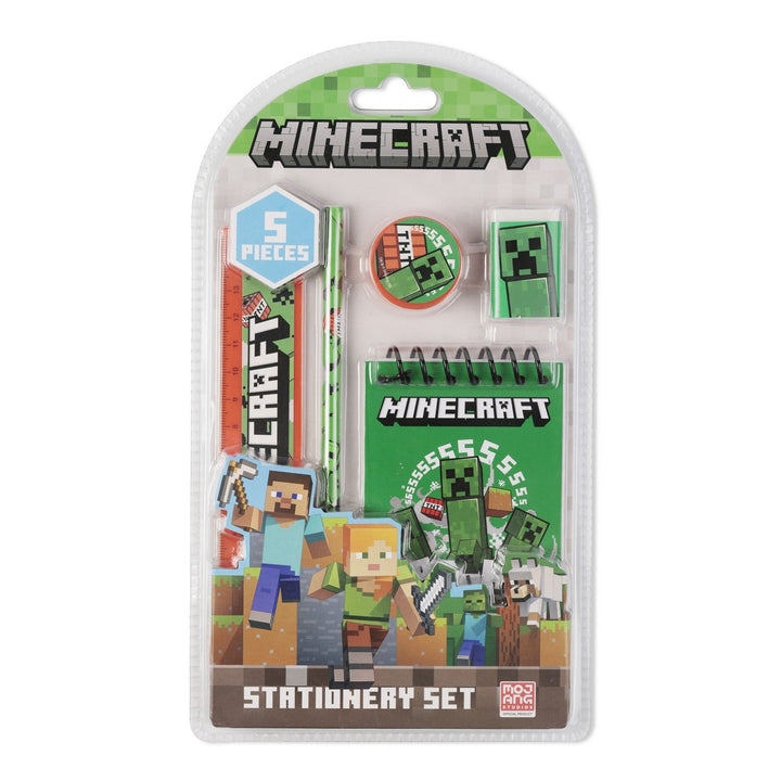 Gaming 5Pcs Set Minecraft Green Stationery MC00038