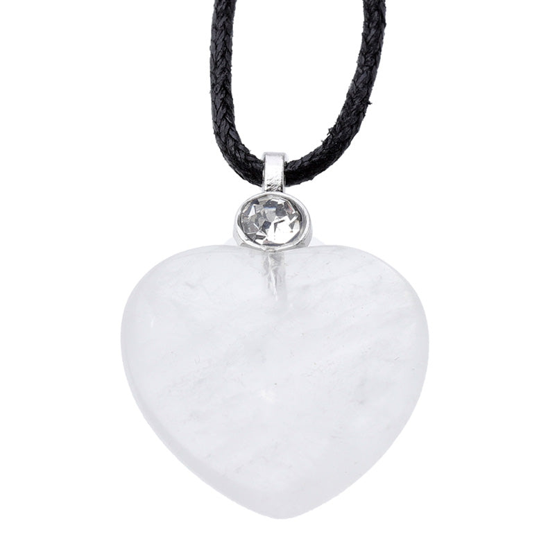 Healing Stone Gemstone Heart Shaped Pendant Necklace MIN01