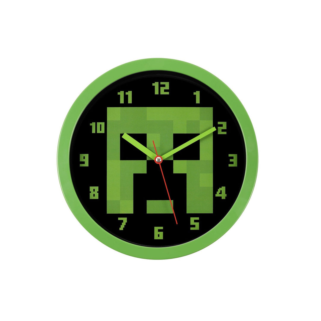 Gaming Minecraft Creeper Wall Clock Green MIN3018