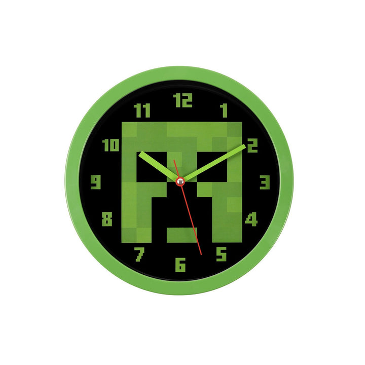 Gaming Minecraft Creeper Wall Clock Green MIN3018