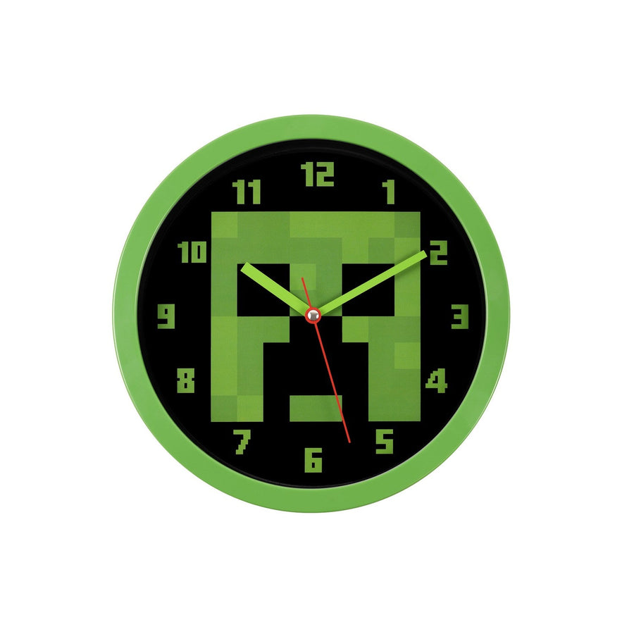 Gaming Minecraft Creeper Wall Clock Green MIN3018