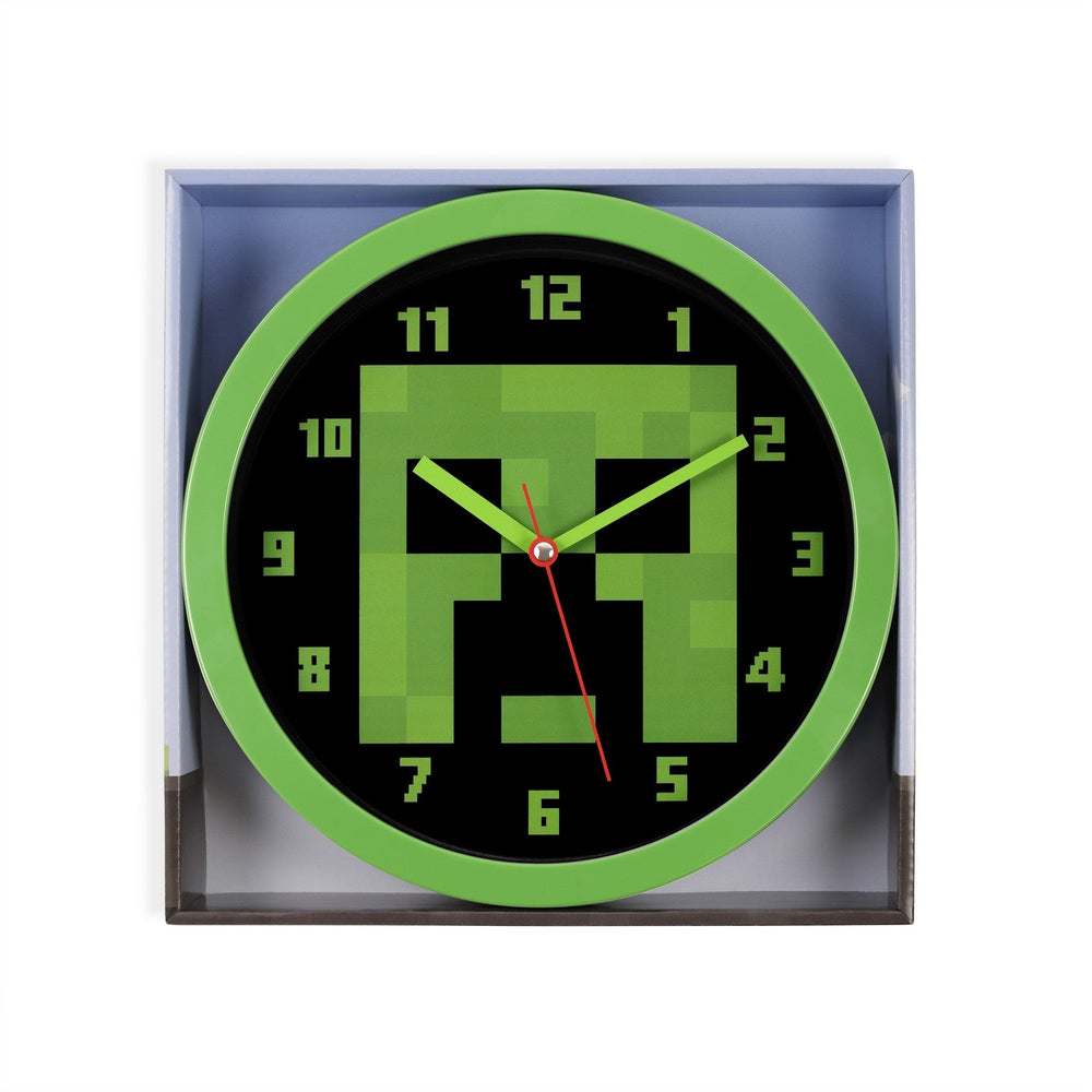 Gaming Minecraft Creeper Wall Clock Green MIN3018