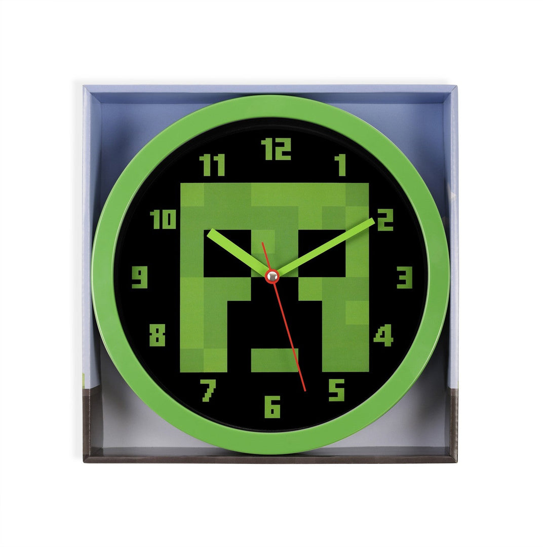 Gaming Minecraft Creeper Wall Clock Green MIN3018