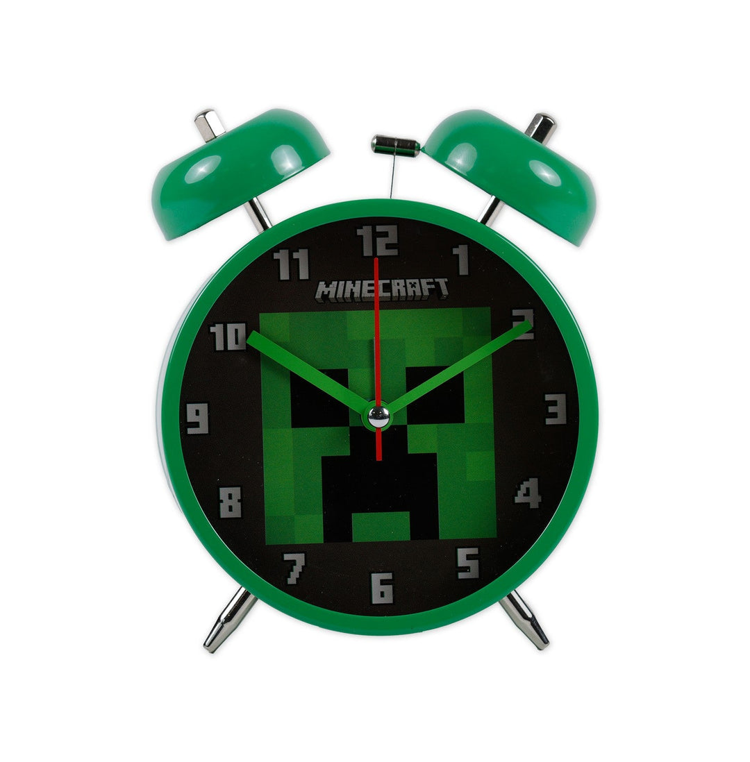 Gaming 2-Bell Desktop Alarm Clock Minecraft Green MIN3038ARG