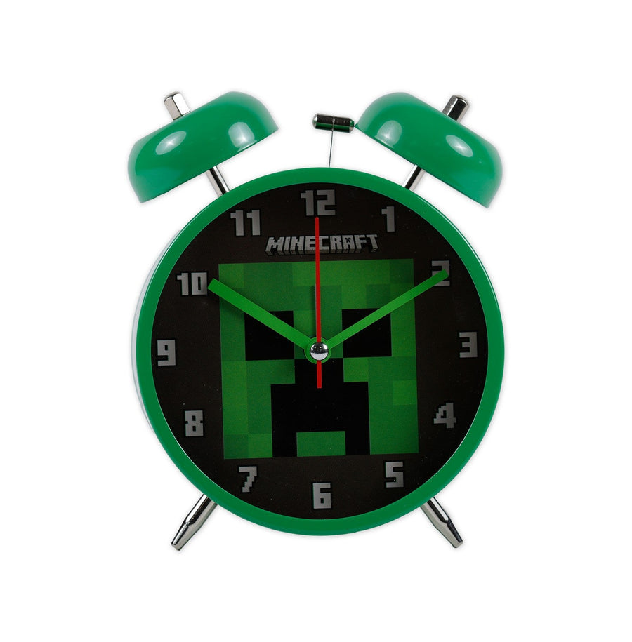 Gaming 2-Bell Desktop Alarm Clock Minecraft Green MIN3038ARG
