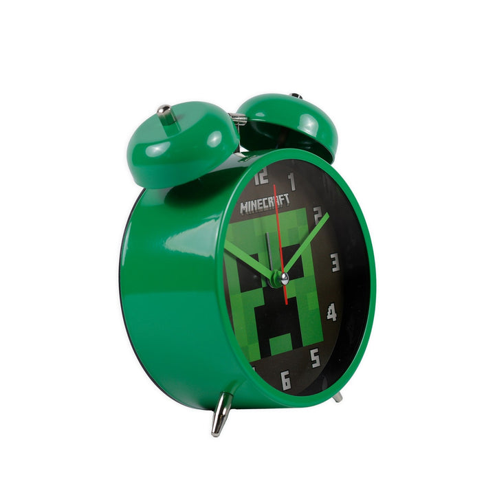 Gaming 2-Bell Desktop Alarm Clock Minecraft Green MIN3038ARG