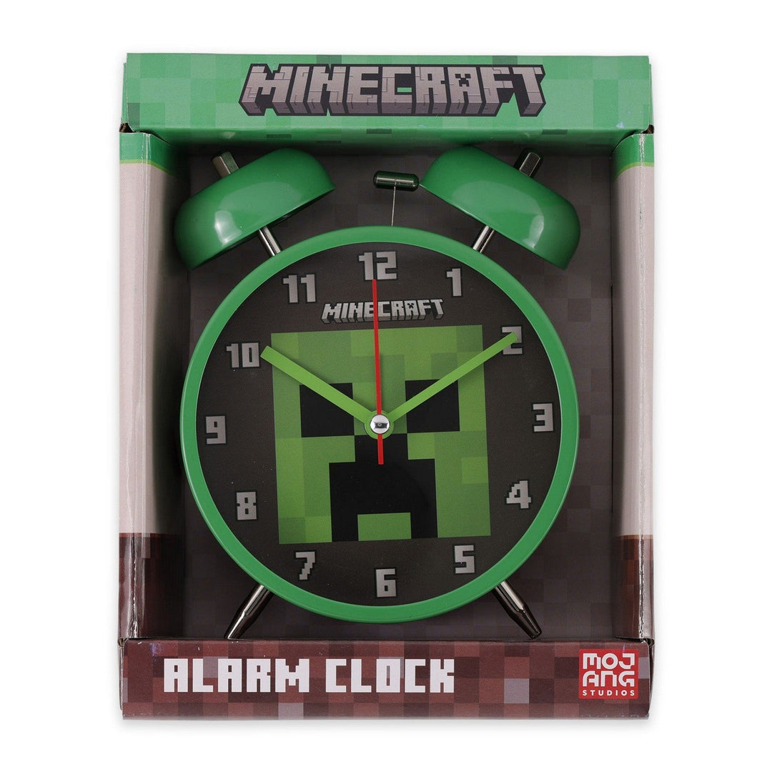 Gaming 2-Bell Desktop Alarm Clock Minecraft Green MIN3038ARG