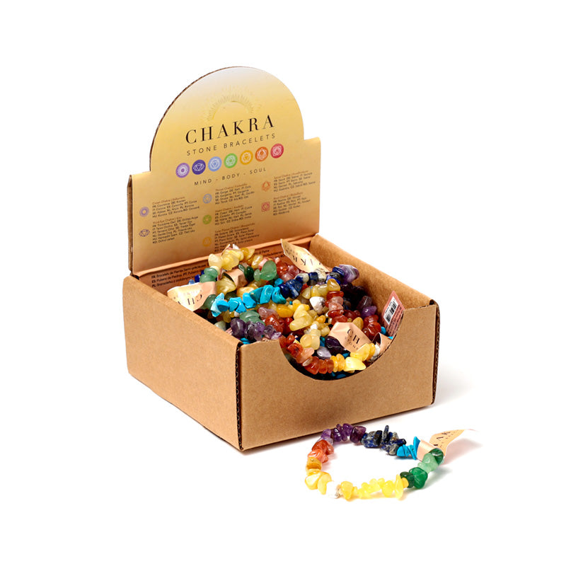 Chakra Gemstone Chip Beads Beaded Bracelet MIN33