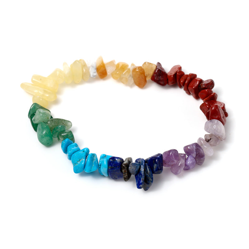 Chakra Gemstone Chip Beads Beaded Bracelet MIN33