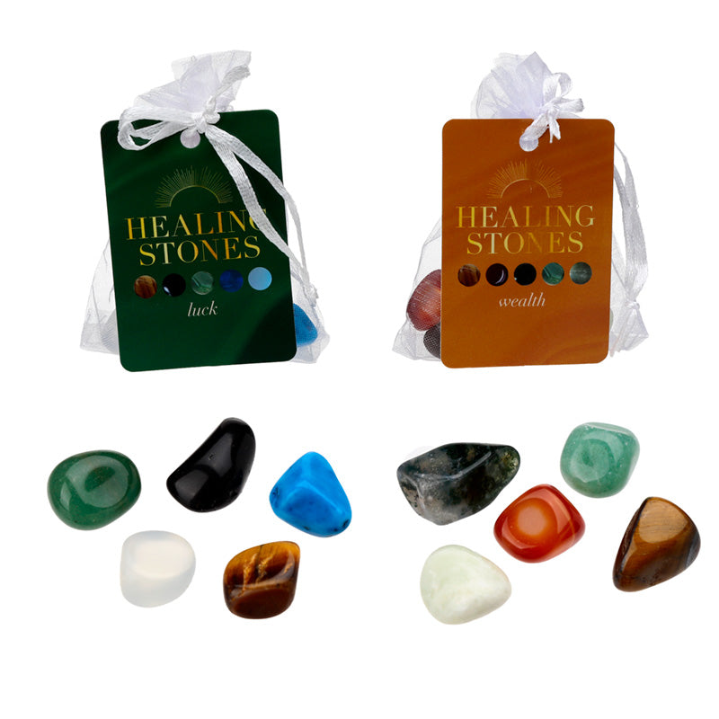 Healing Stone Set of 5 Luck & Wealth Stones MIN36