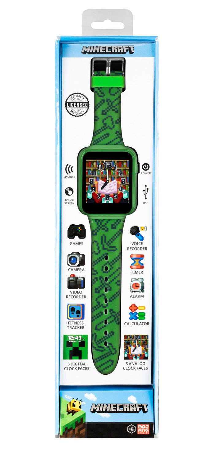 Gaming Minecraft Printed Strap Interactive Green Watch MIN4045ARG