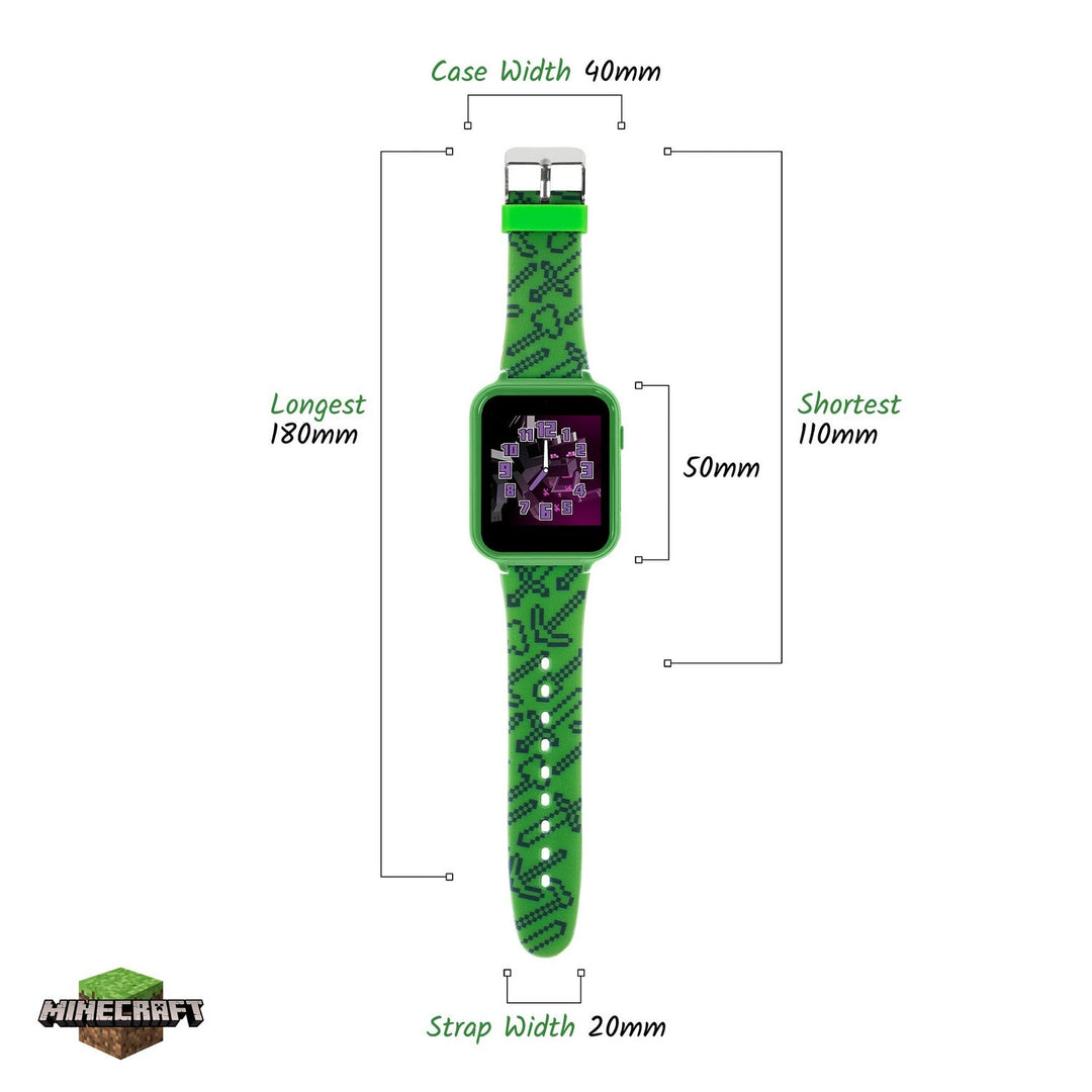 Gaming Minecraft Printed Strap Interactive Green Watch MIN4045ARG